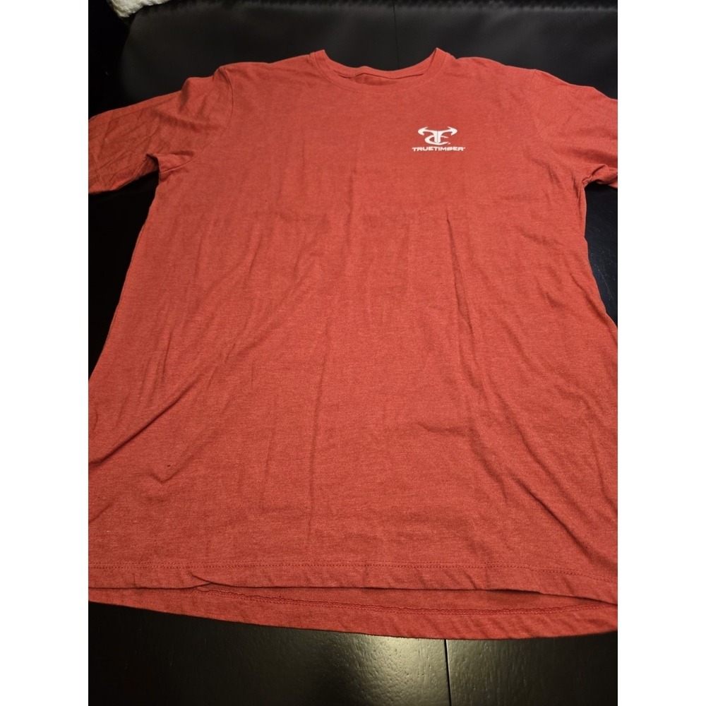 TrueTimber Fishing T-Shirt Mens Large Red American Flag Boat Graphic Tee
